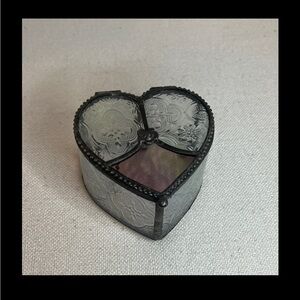 Heart-Shaped Glass Trinket Box